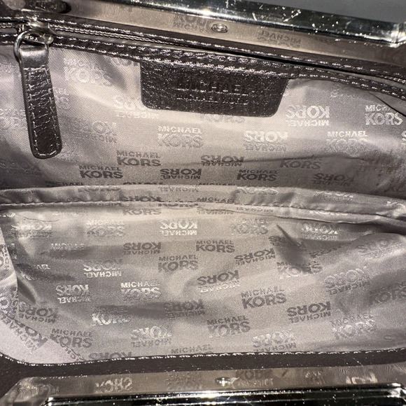 Michael Kors Silver Hand Cluch Purse Women's - Picture 5 of 8